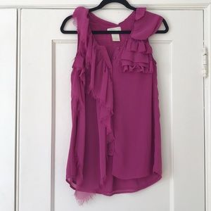 Ruffled button down blouse